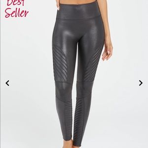 SPANX Faux Leather Moto Legging, NWT Size S